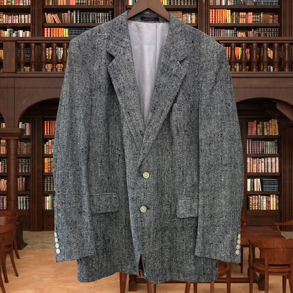 Vintage Courtenay Tweed Style Mens Blazer XL 80s 90s Mens Blazer Wool Blend VTG